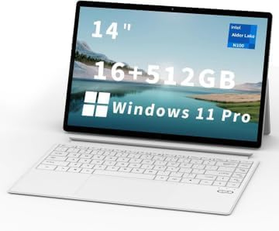 2 in 1 Laptop Touchscreen, 14 Inch Tablet Laptop Computer, 12Th Gen N100 Process