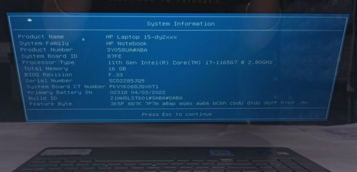 HP Laptop 15-d2yxxx TOUCH i7-1165G7@2.80GHz 16GB RAM 512GB NVMe Win11Pro MC536!