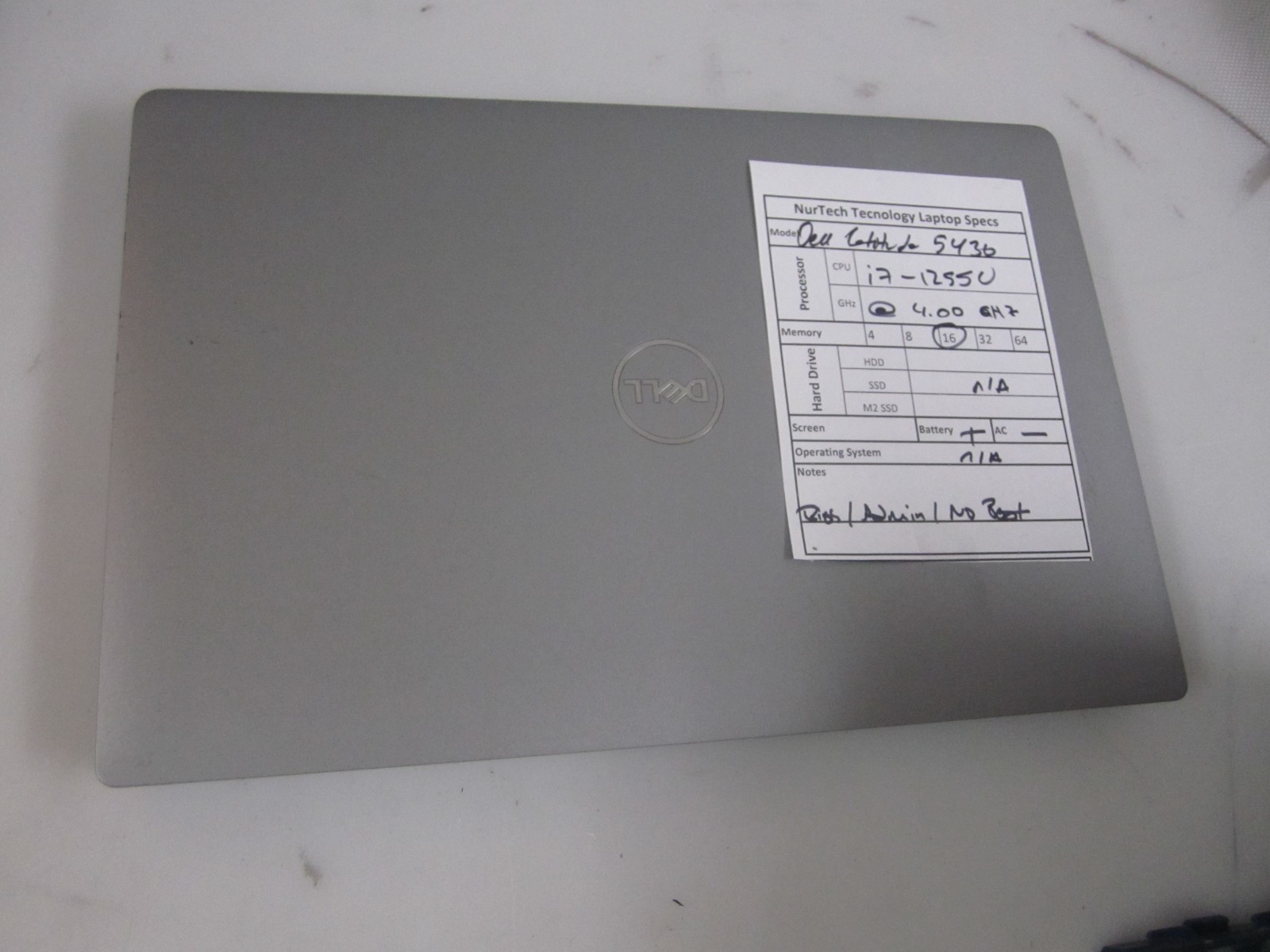Dell Latitude 5430 i7-1255U 4.00GHz 16GB LAPTOP NO HDD/AC/OS BIOS