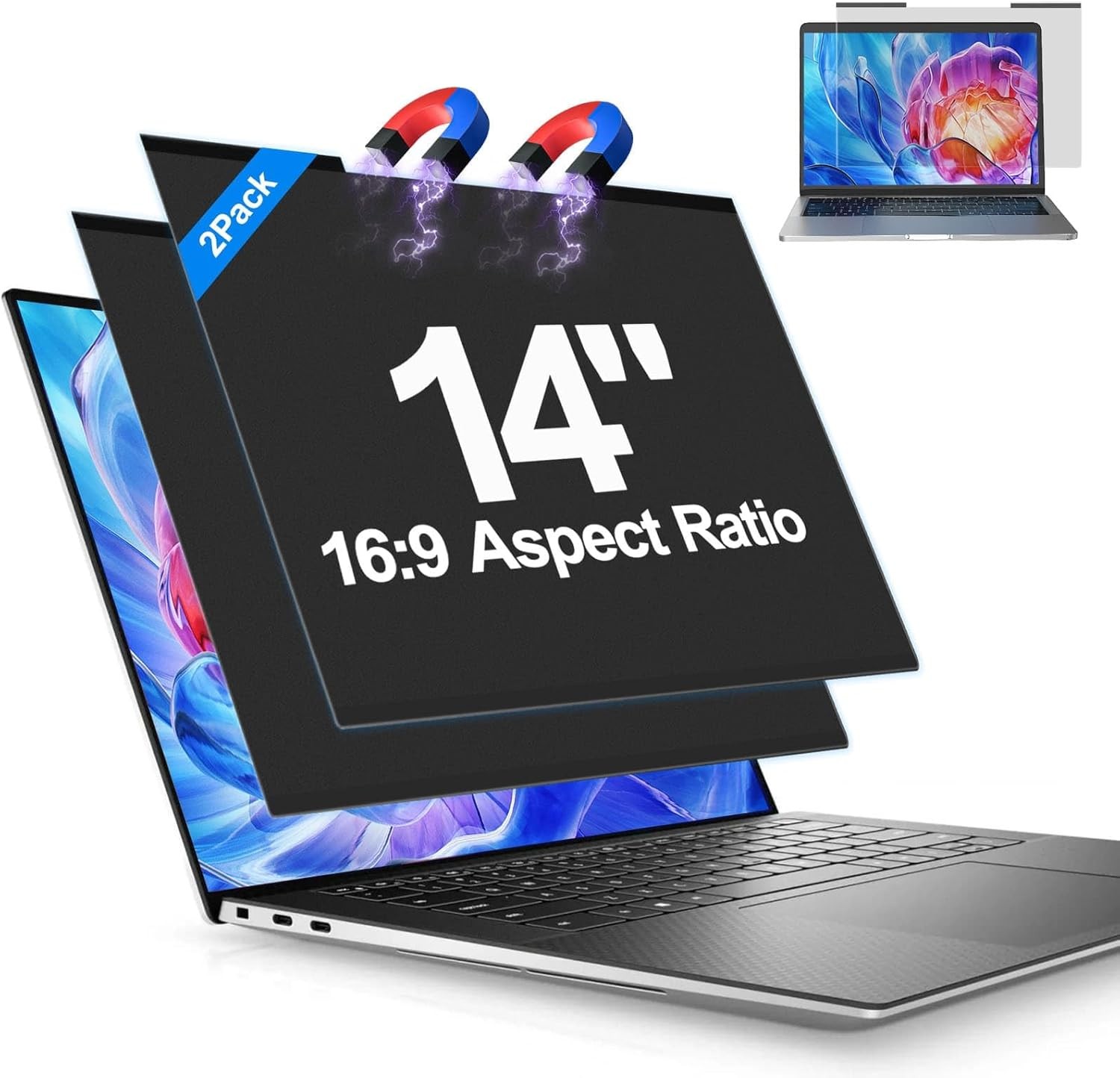 Magnetic Laptop Privacy Screen Filter 15.6 inch for 16:9 Widescreen Computer Mon