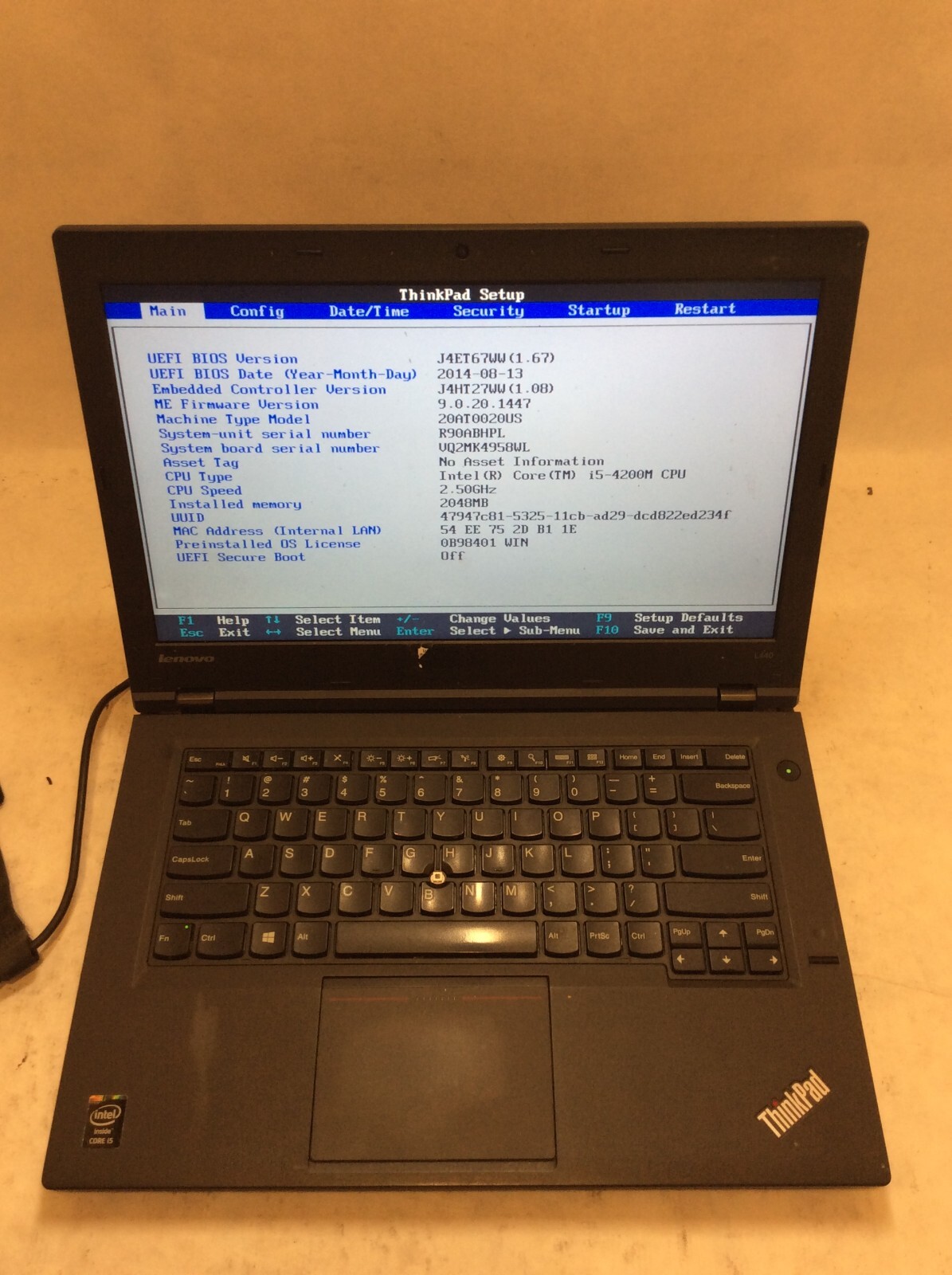 Lenovo ThinkPad L440 Laptop 14″ Intel Core i5 4th Gen READ DESCRIPTION -PP