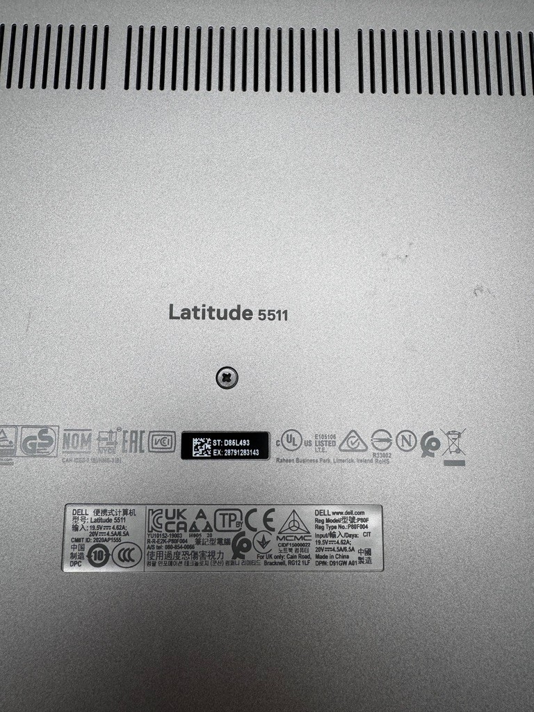 DELL Latitude 5511 Laptop Intel 10th Gen i5 CPU NO SSD/RAM For Parts or Repair