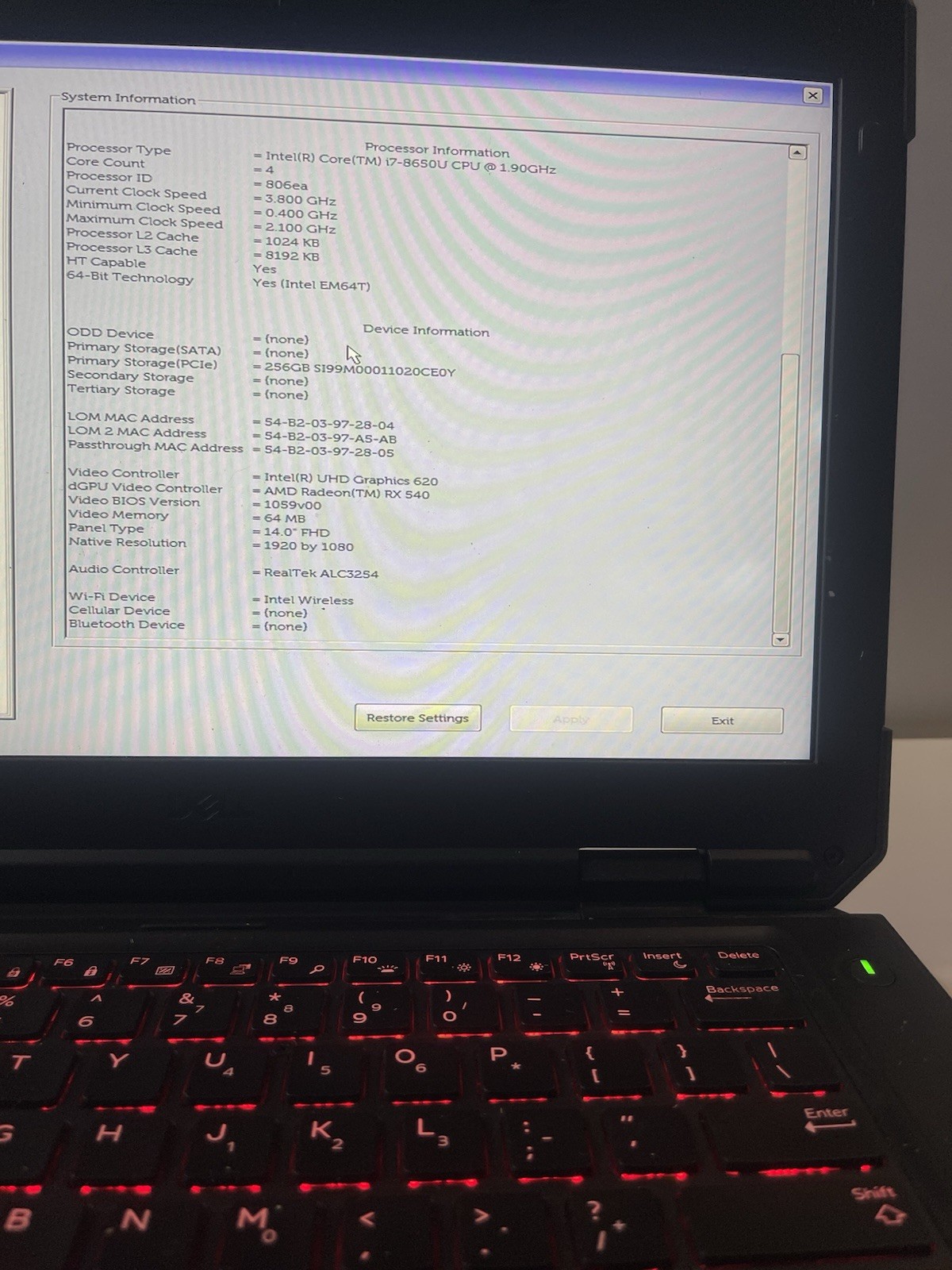 Dell Latitude 5420 Rugged Intel i7-8650U 16GB 256GB SSD W11 Pro GPS 2-Batteries