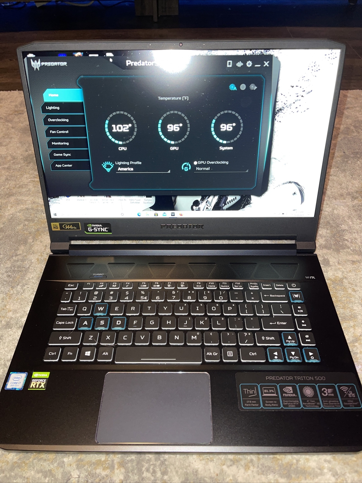 Acer Predator 15.6″ Triton 500 RTX 2080 MaxQ 144Hz 32GB 1TB Gaming Laptop