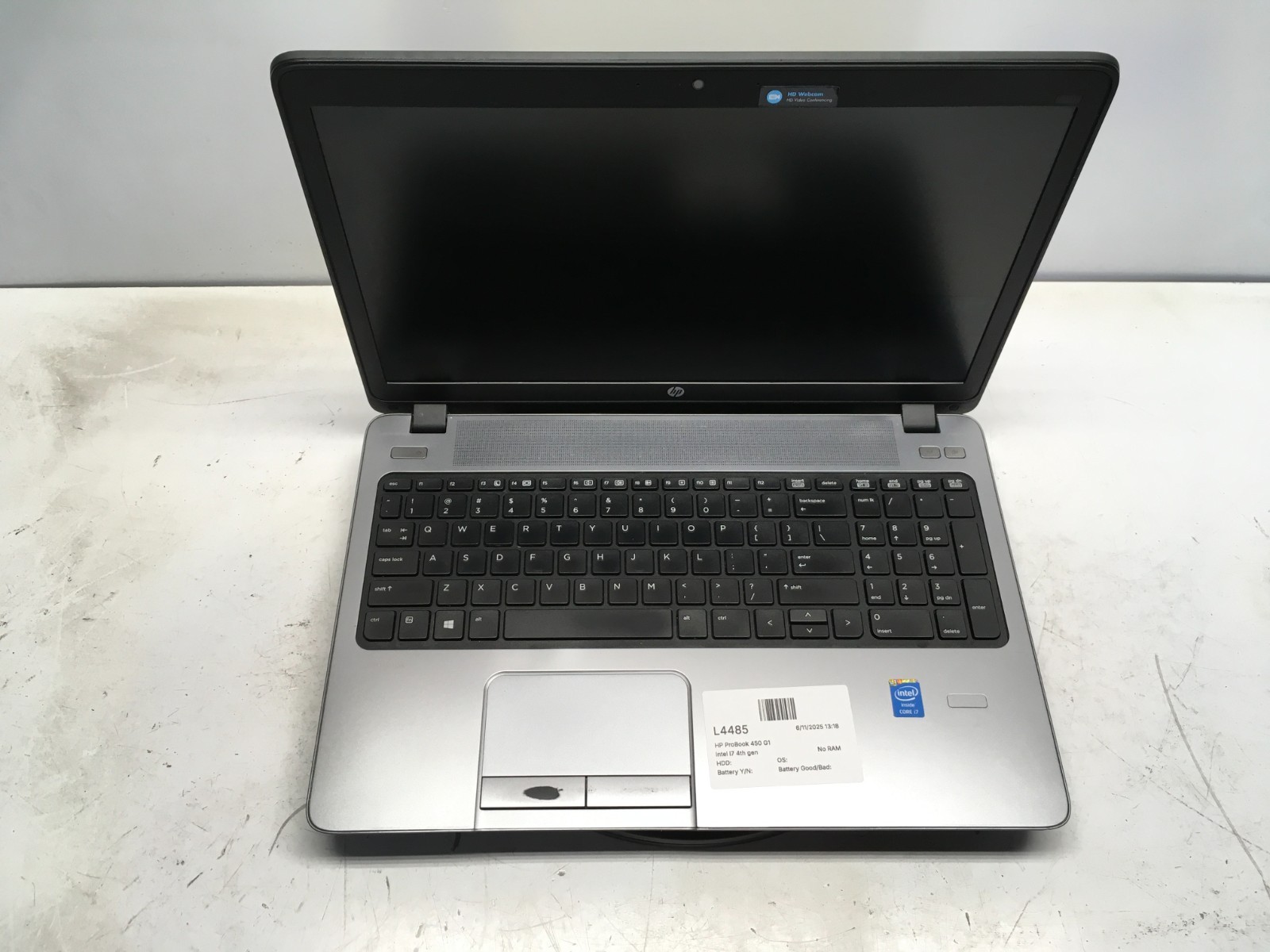 HP ProBook 450 G1 Intel i7 4th Gen No RAM/HDD/Battery – Parts/Repair -Screen DMG
