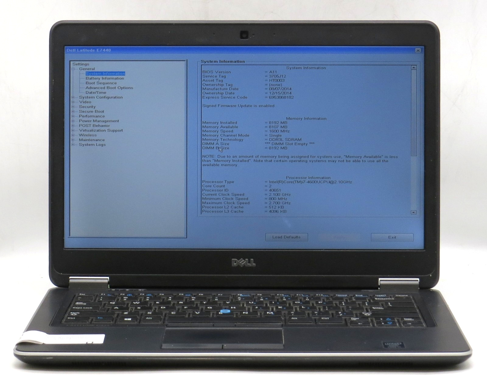 Dell Latitude E7440 | i7-4600U @ 2.10GHz | 8GB DDR3 | 256GB SATA | No OS