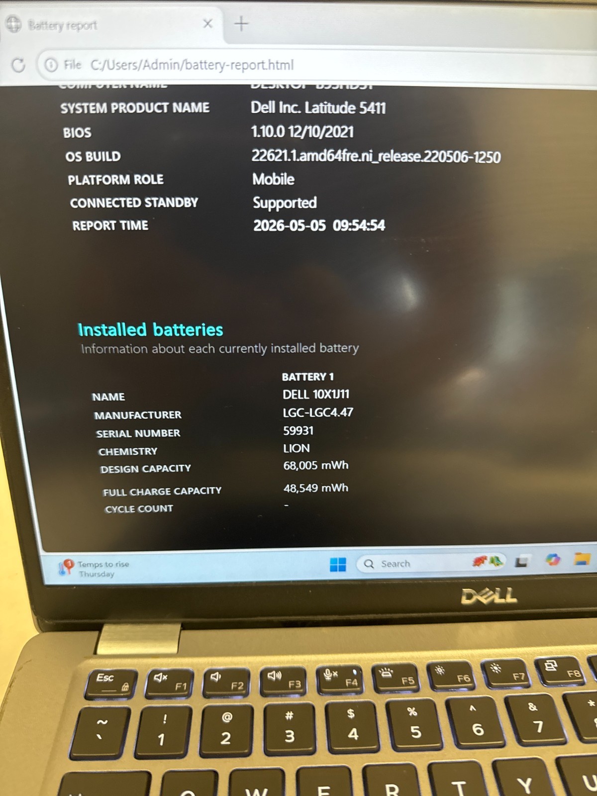 Dell Latitude 5411 i5-10400H 2.6Ghz 8GB RAM 256GB NVMe Win 11 Pro