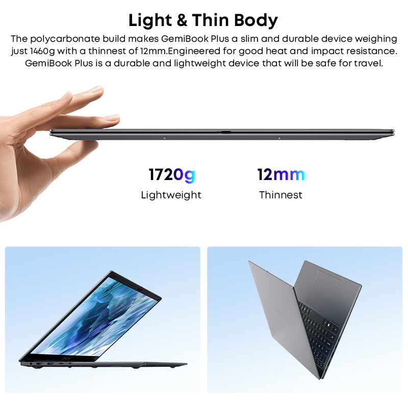 CHUWI 15.6in Laptop GemiBook Plus NOTEBOOK COMPUTER Intel N100 8GB 256GB WIN 11