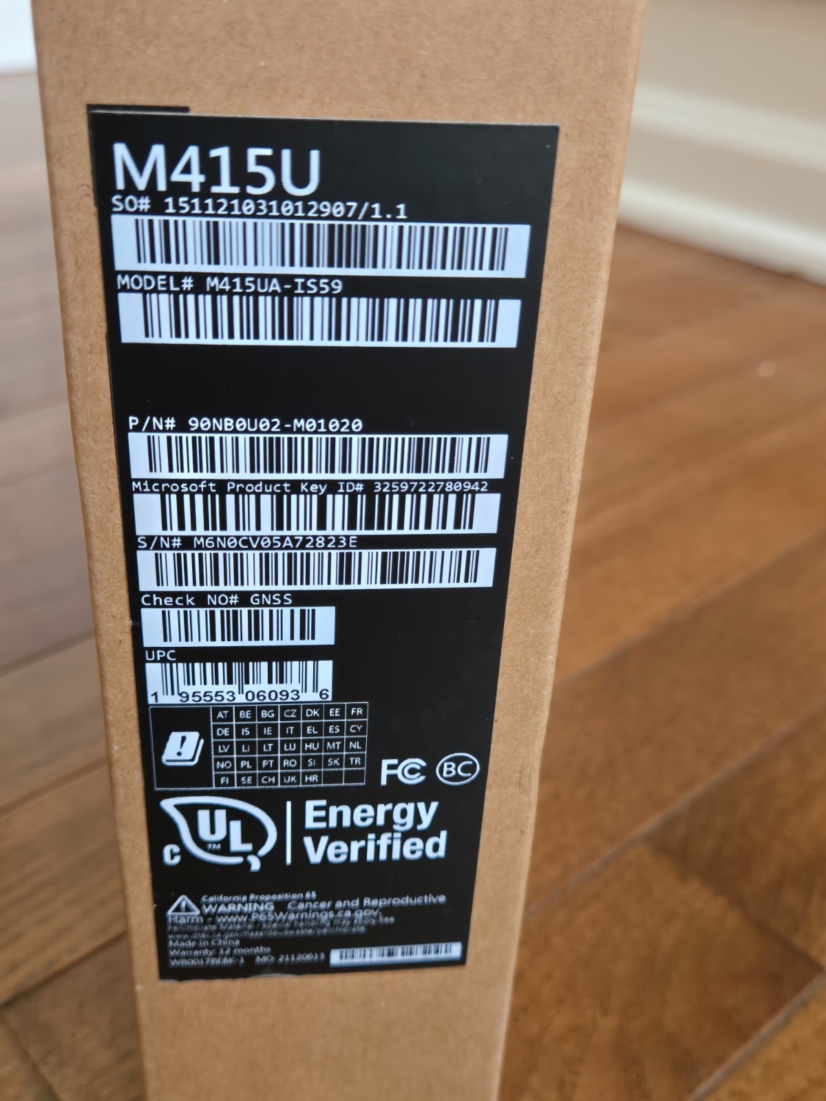 ASUS : M415UA-IS59 AMD Ryzen 5 5500U Mobile Proc 16GB RAM 512GB SSD Win 11 Home