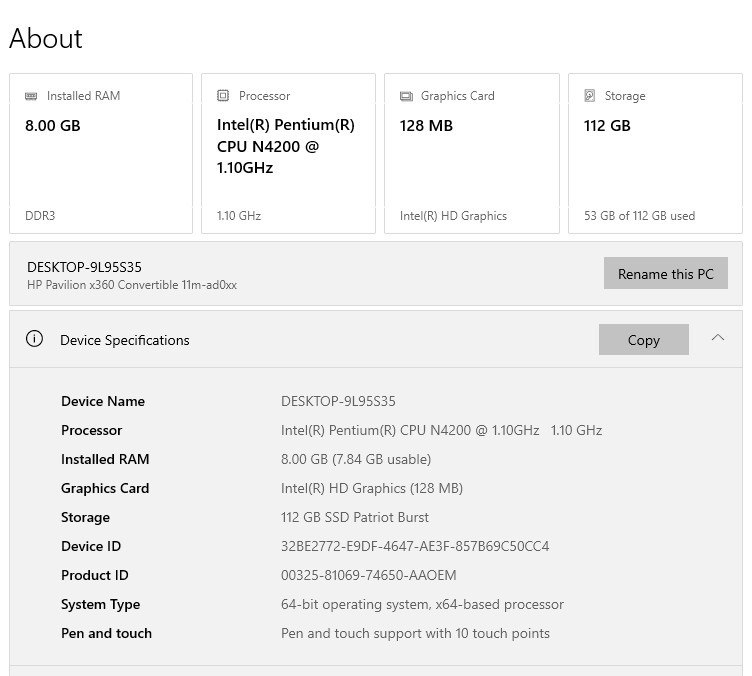 HP Pavilion X360 Convertible Laptop