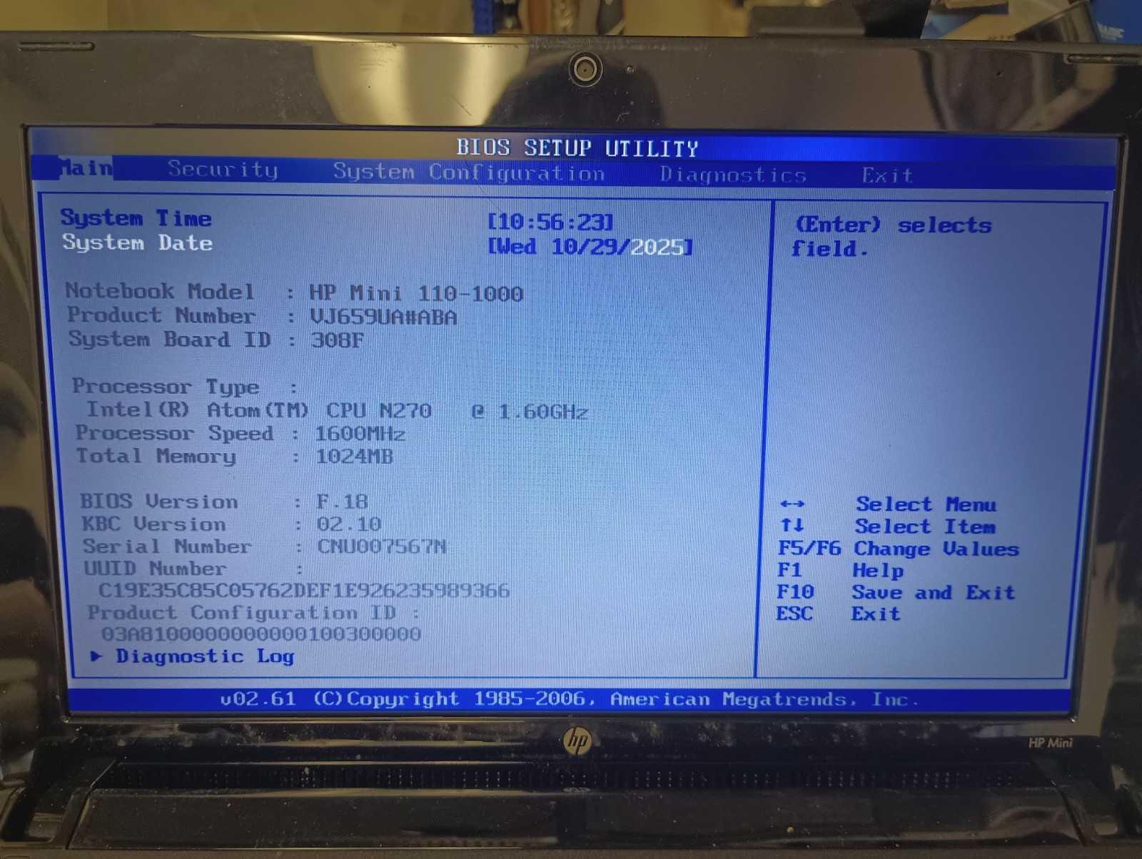 HP Mini 110-1046NR Intel Atom N270 1.6GHz 1 GB Ram 160GB HDD Genuine Windows XP