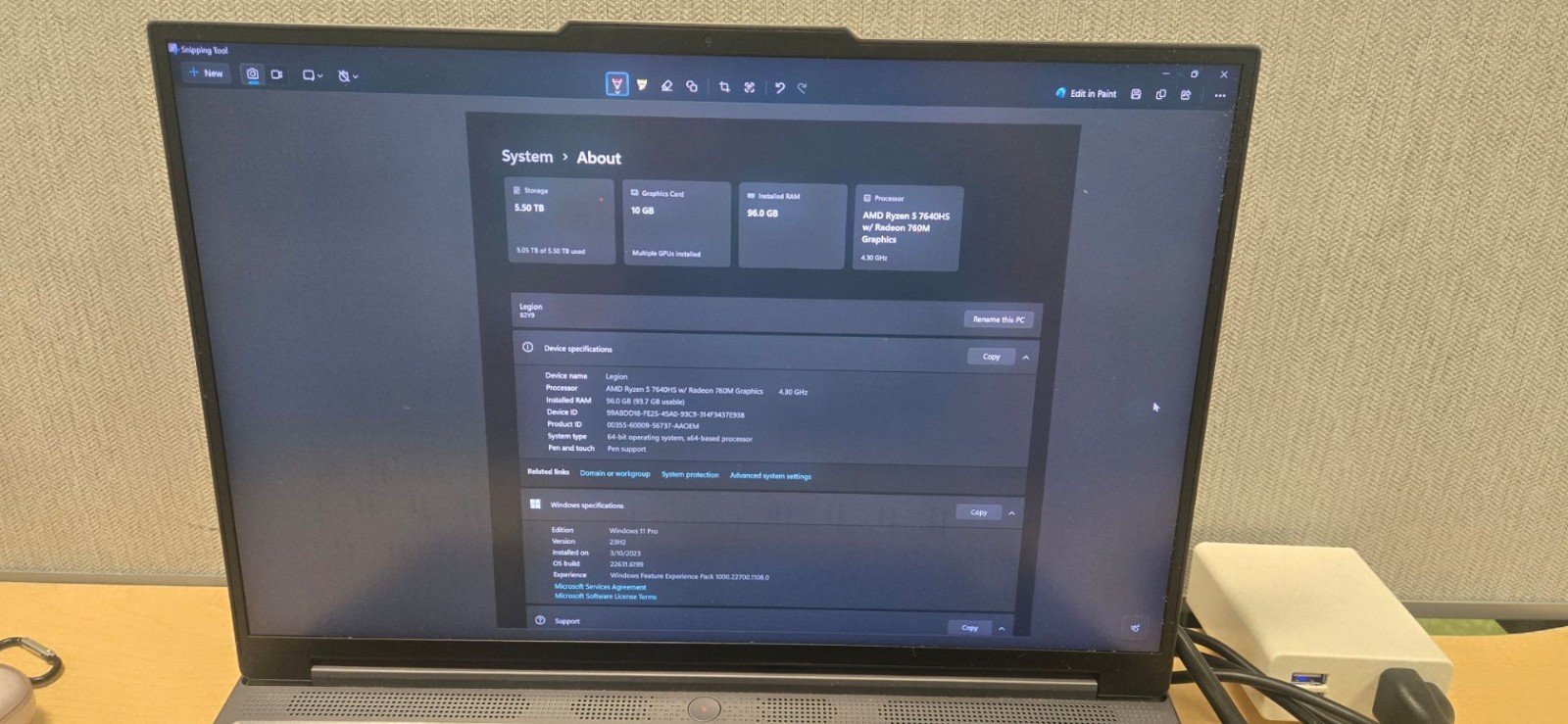 CUSTOM Lenovo Legion Slim 5 w/ 16″ 2k Mini-Led display, 96GB DDR5, 6TB SSDs