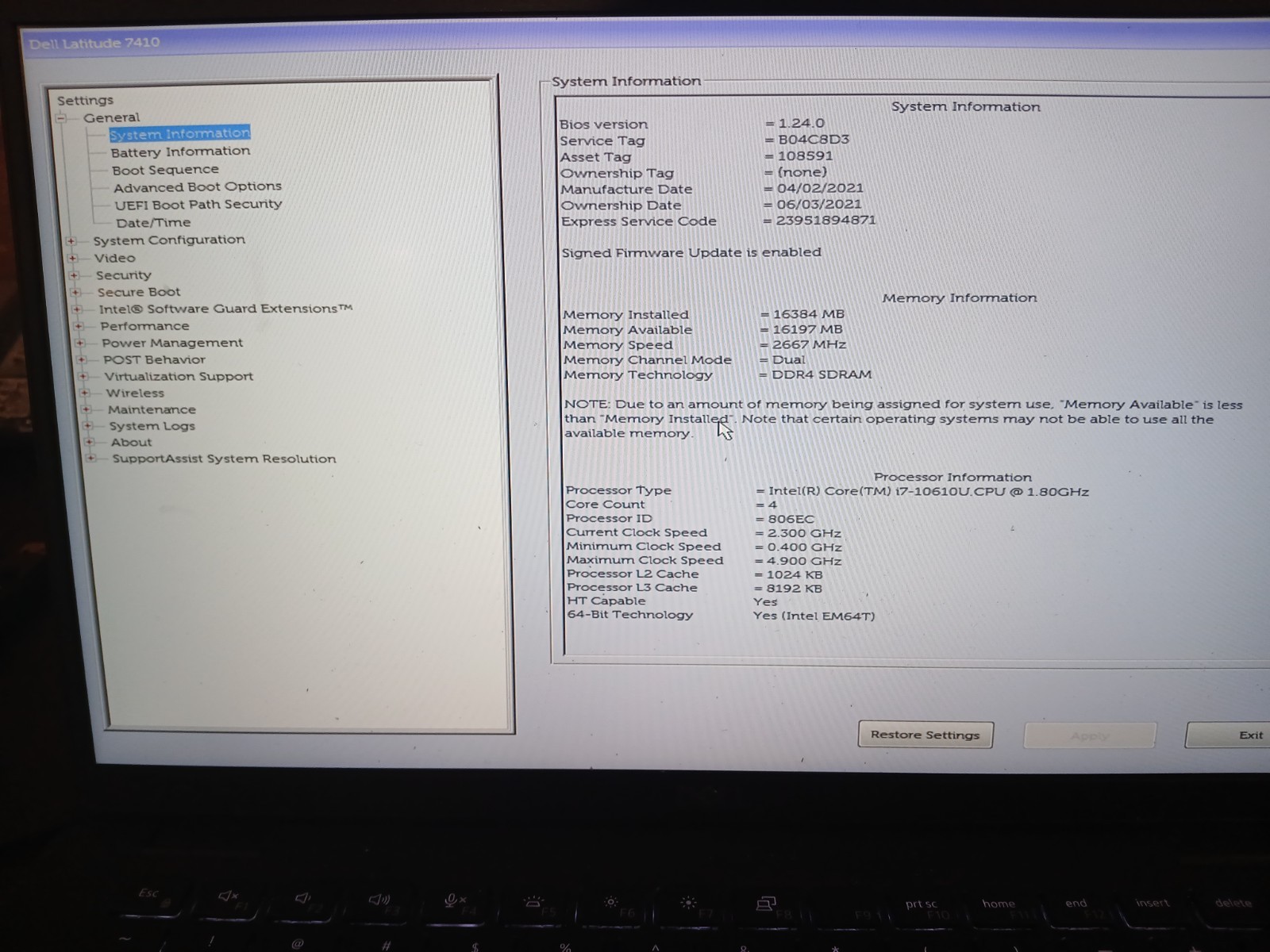 Dell Latitude 7410 14″ Laptop Core i7-10610U 16GB RAM 256GB SSD Win11 #97