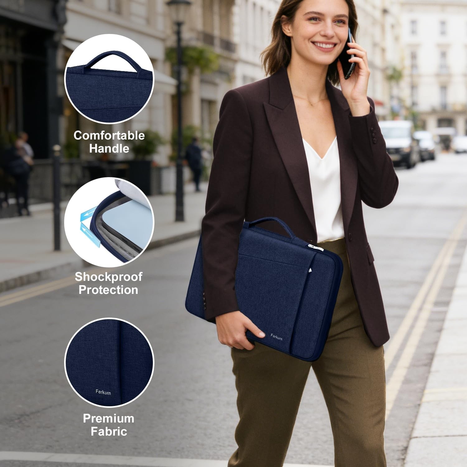 Laptop Case Sleeve for Men Women Chromebook Case 15.6 inch, Blue
