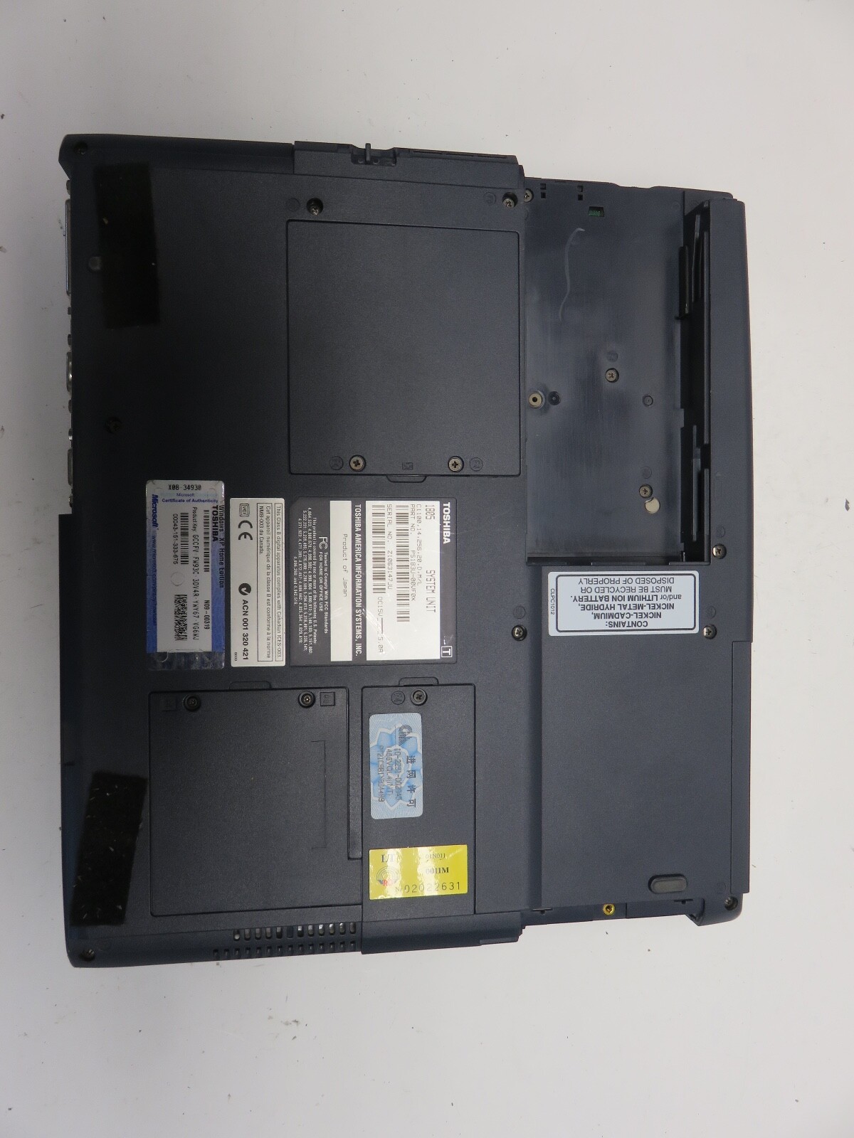 Toshiba Satellite PS183U-00vf0x Celeron 1GHz 256 MB NO HDD No Batt