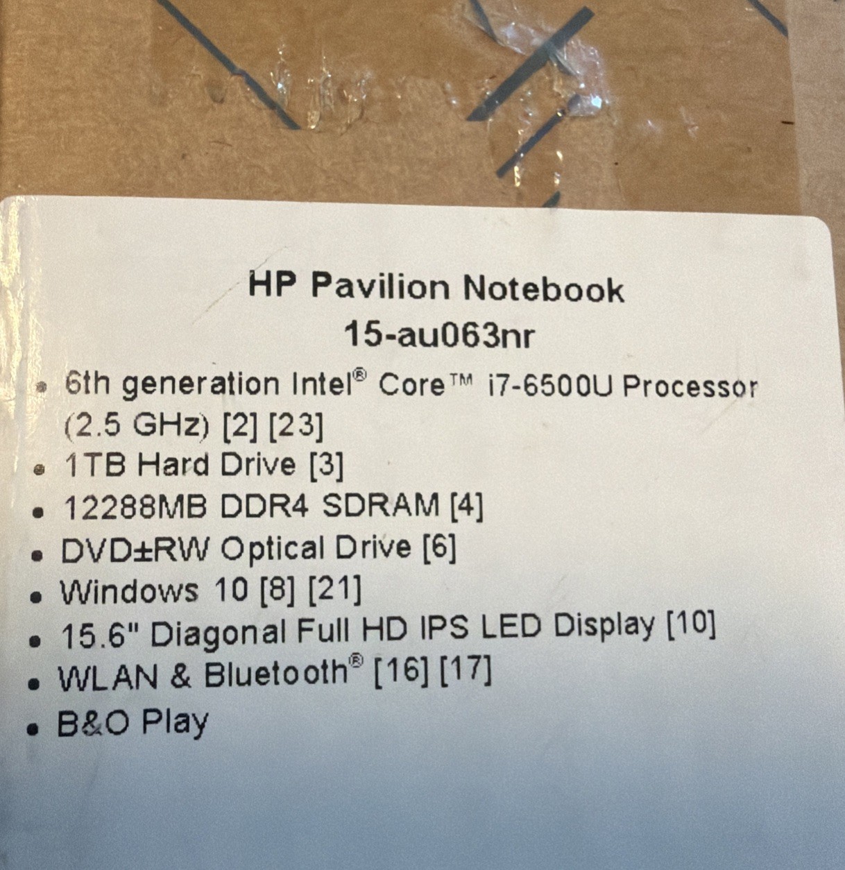 HP Pavilion 15.6 in Intel Core I7-6500u 12 GB RAM 1 TB HDD – Ash Silver -…