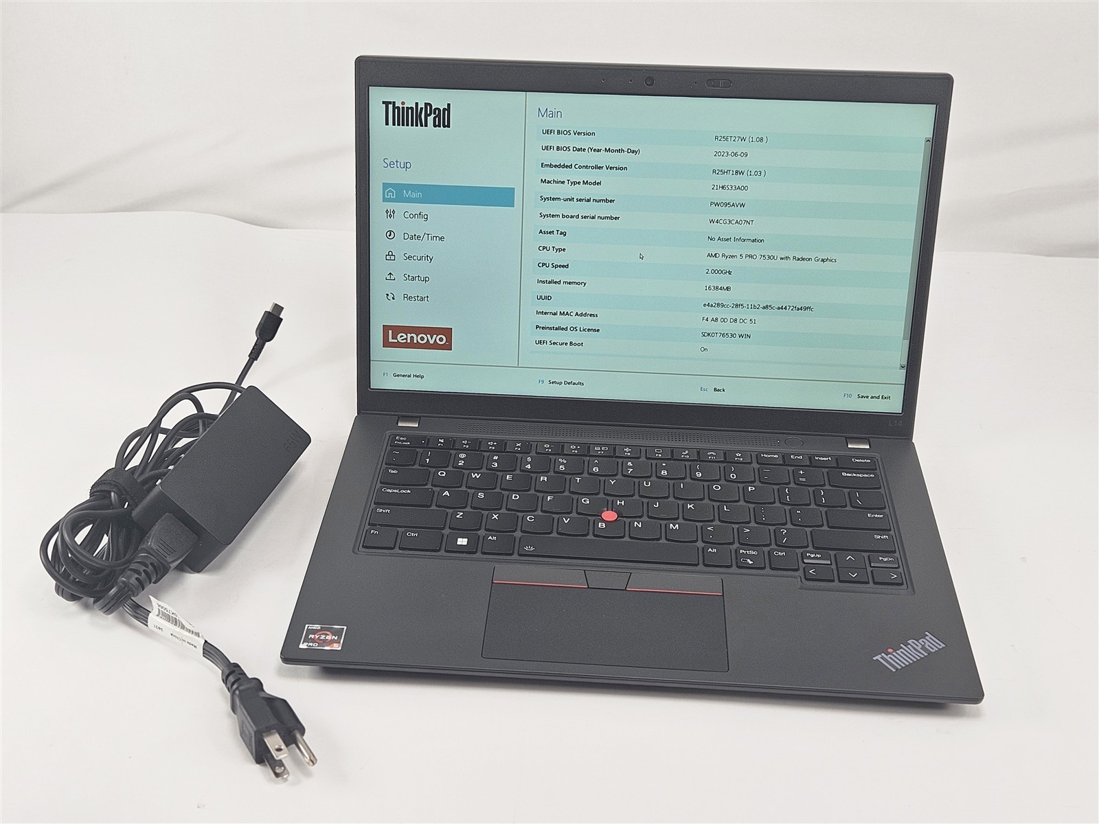 Lenovo ThinkPad L14 Gen 4 256GB SSD 16GB Ryzen 5 PRO 7530U 14″ AMD Radeon No OS