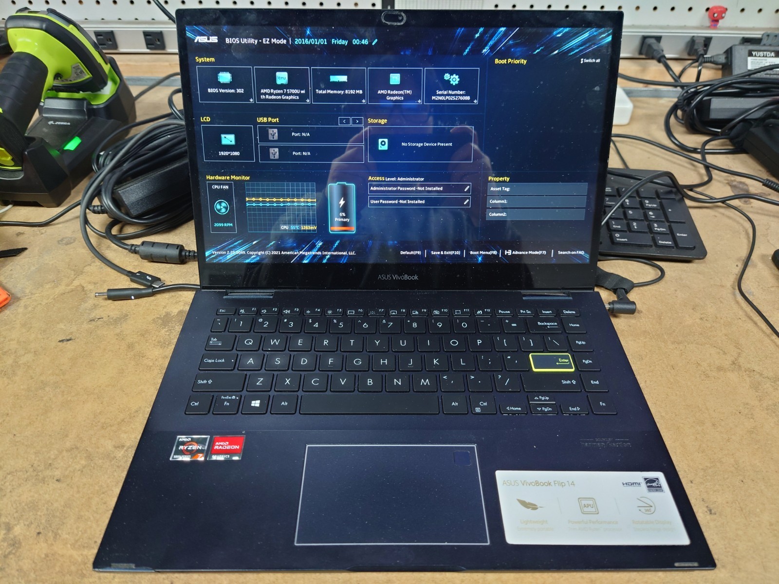Asus Vivobook 14 TM420U 14″ FHD Ryzen 7 5700U 8GB RAM No OS/SSD
