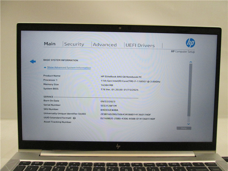 HP EliteBook 840 G8 Laptop i7-1185G7 16GB 256GB SSD Windows 11 COA Grade C