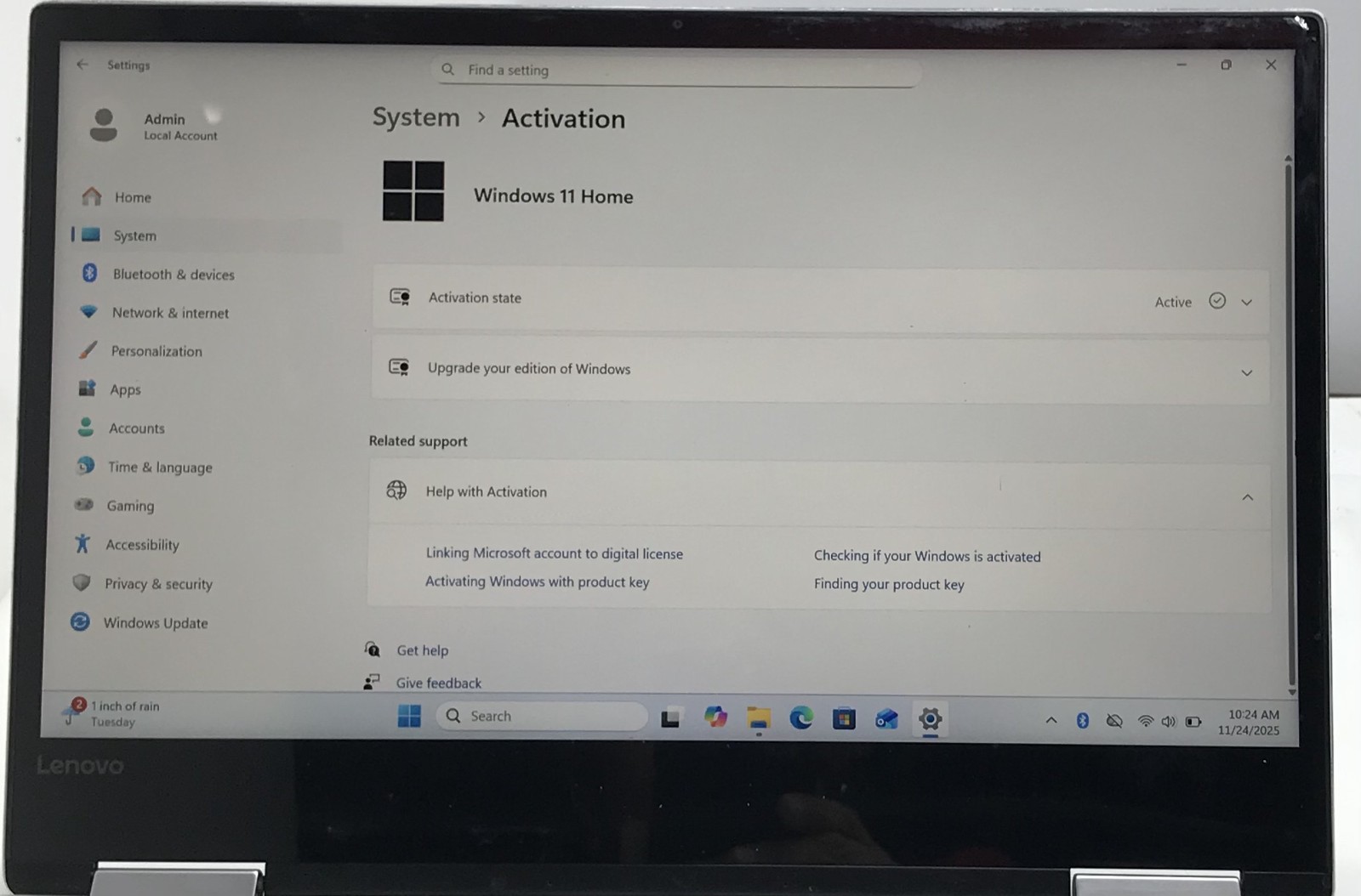 LENOVO YOGA 720-131KB i5-8250U@1.60GHz 8GB RAM 256GB NVMe W11H *READ