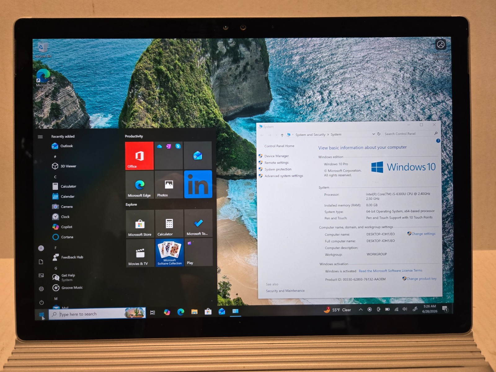 Microsoft Surface Book 13.3″ Touch Laptop Core i5-6300U 8GB 256GB Win10 Nice One