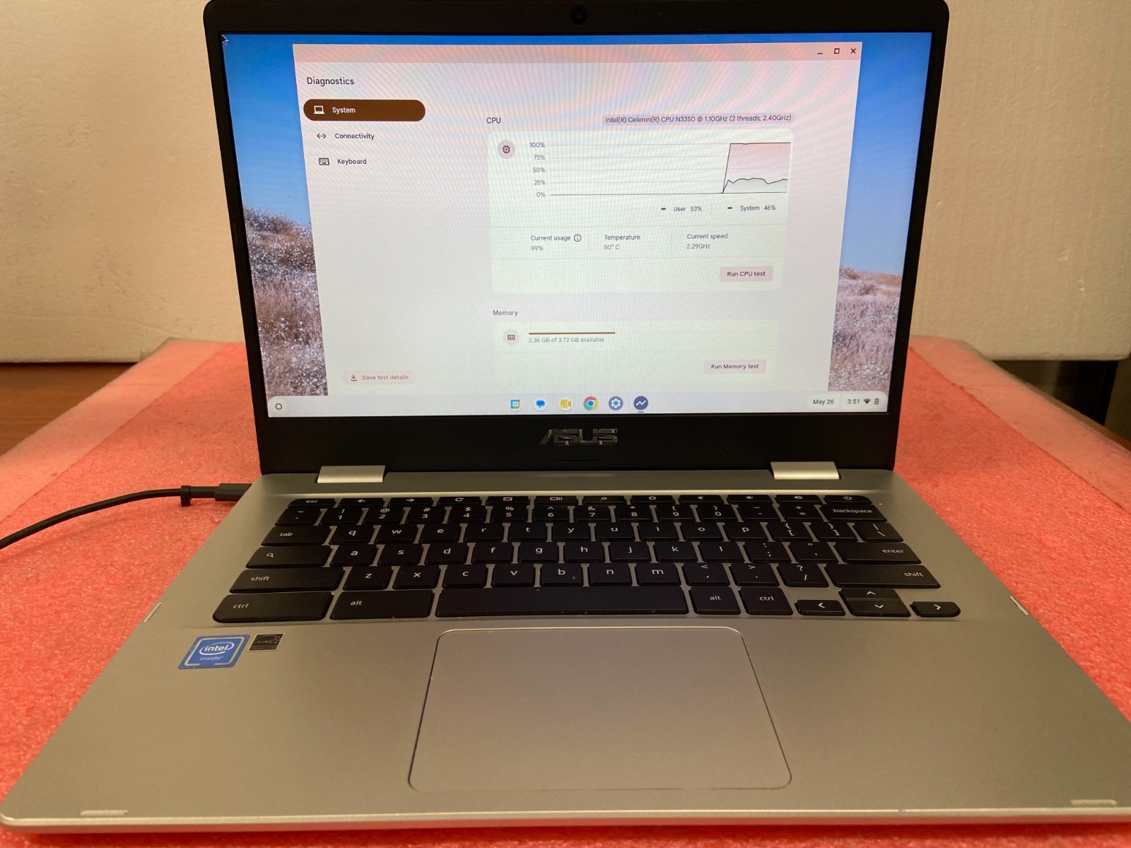 ASUS Chromebook C423NA-WB04 14″ Intel Celeron N3350@1.1GHz 4GB 64GB w/PA | LP452