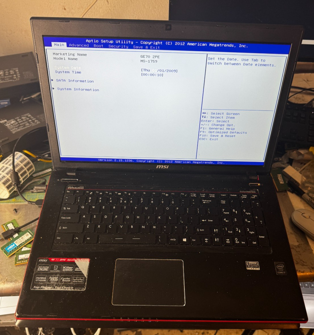 MSI MS-1759 Gaming Laptop w/i7-4710HQ, 8GB RAM, 17.3″ *READ #6039