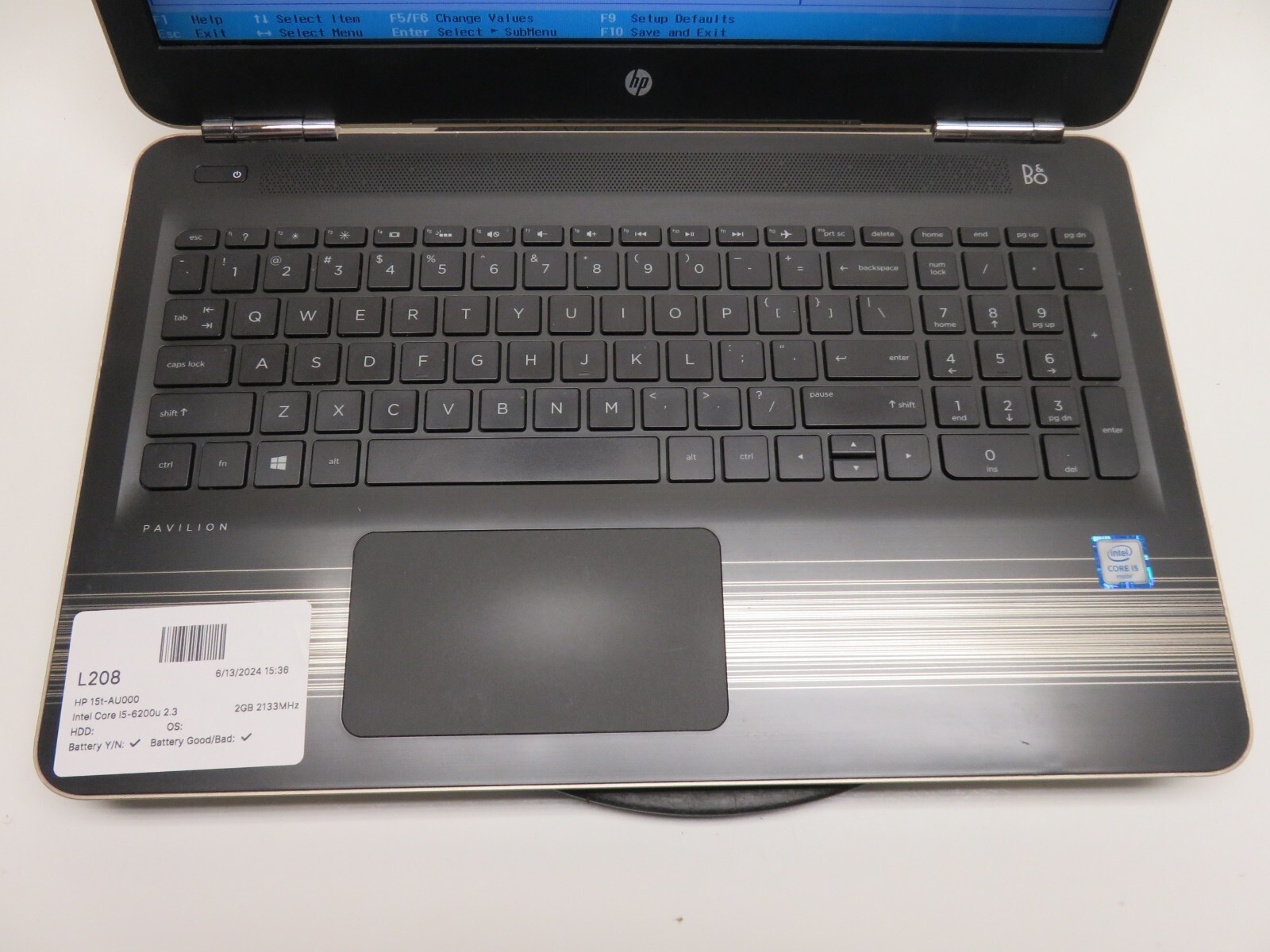 HP 15t-AU000 Laptop Intel Core i5-6200u 2GB DDR4 Ram No HDD