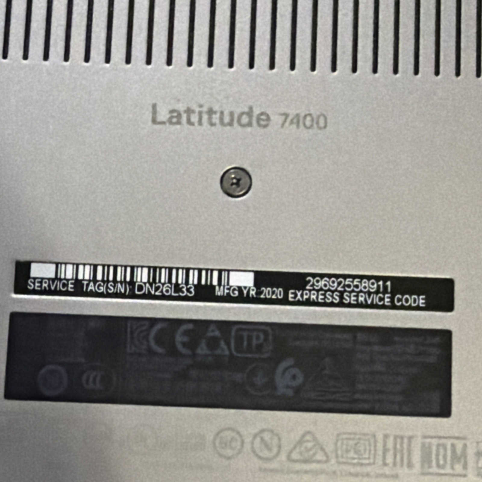 DELL LATITUDE 7400 INTEL CORE I5-8365U 1.60GHZ 8GB RAM NO HD