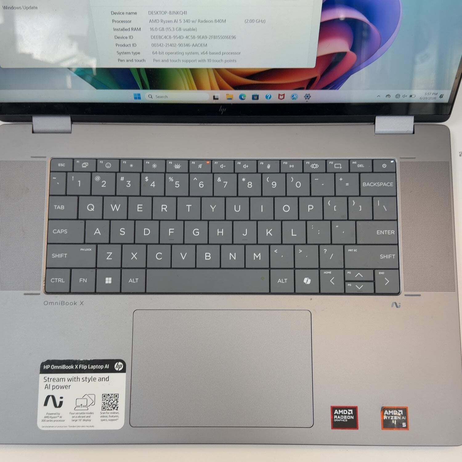 HP OmniBook X B5KN3AV_5282 16″ Ryzen AI 5 340 2.0GHz 16GB RAM 512GB SSD