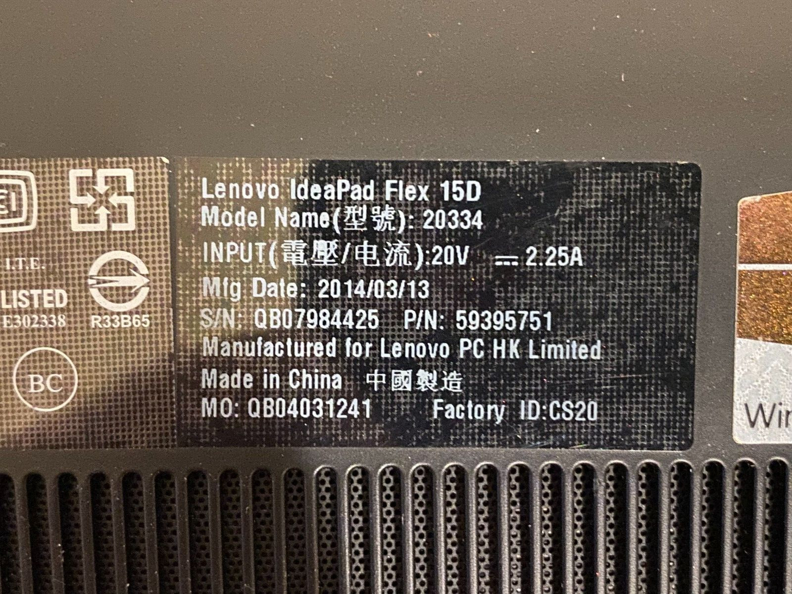 Lenovo IdeaPad Flex 15D Laptop Screen Damage No HD No OS As Is For Parts