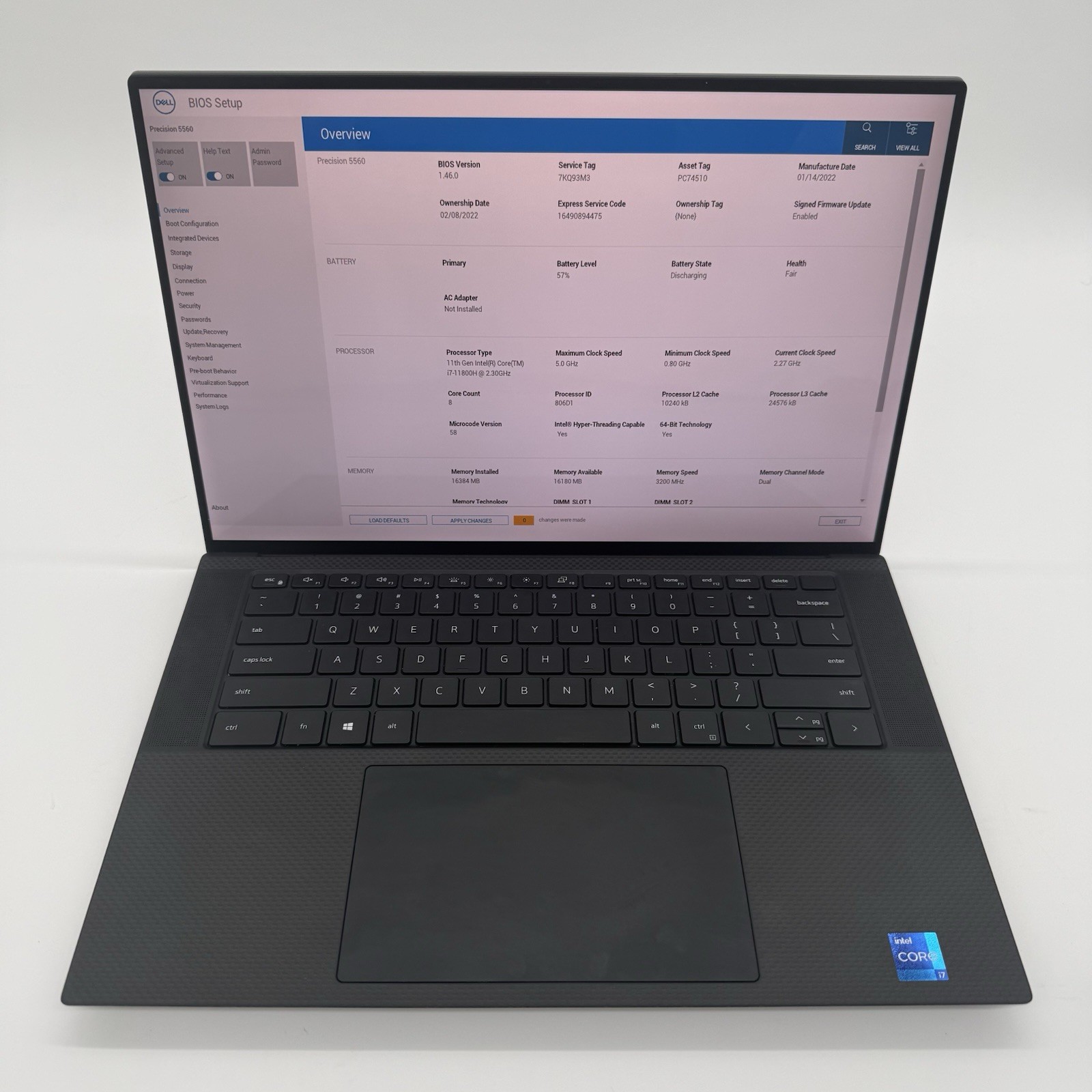 Dell Precision 5560 15.6″ Laptop Intel i7-11800H 16GB RAM 512GB SSD NVIDIA T1200