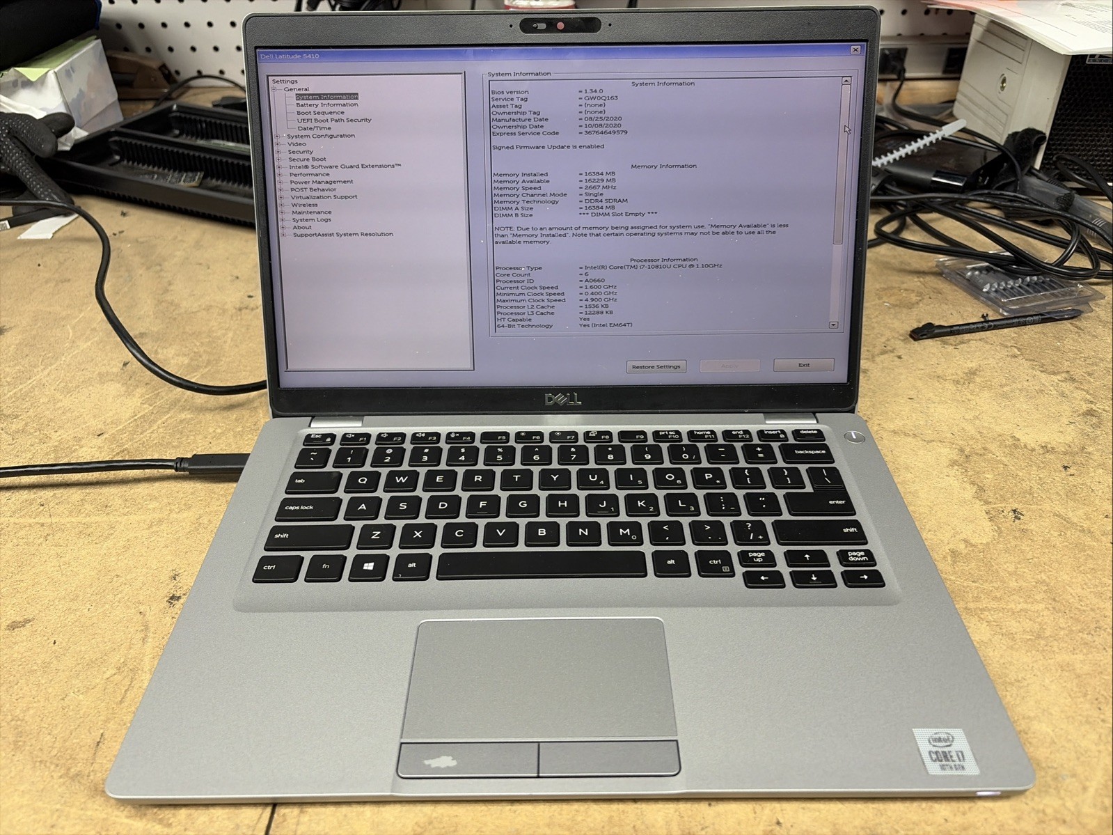 Dell Latitude 5410 14″ FHD i7-10810u 16GB RAM No OS/SSD