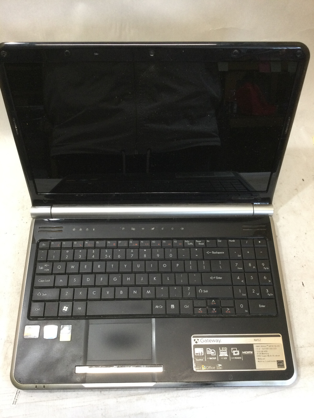 GATEWAY NV52 – FOR PARTS – AMD ATHLON X64 – NO RAM – READ DESCRIPTION – BB
