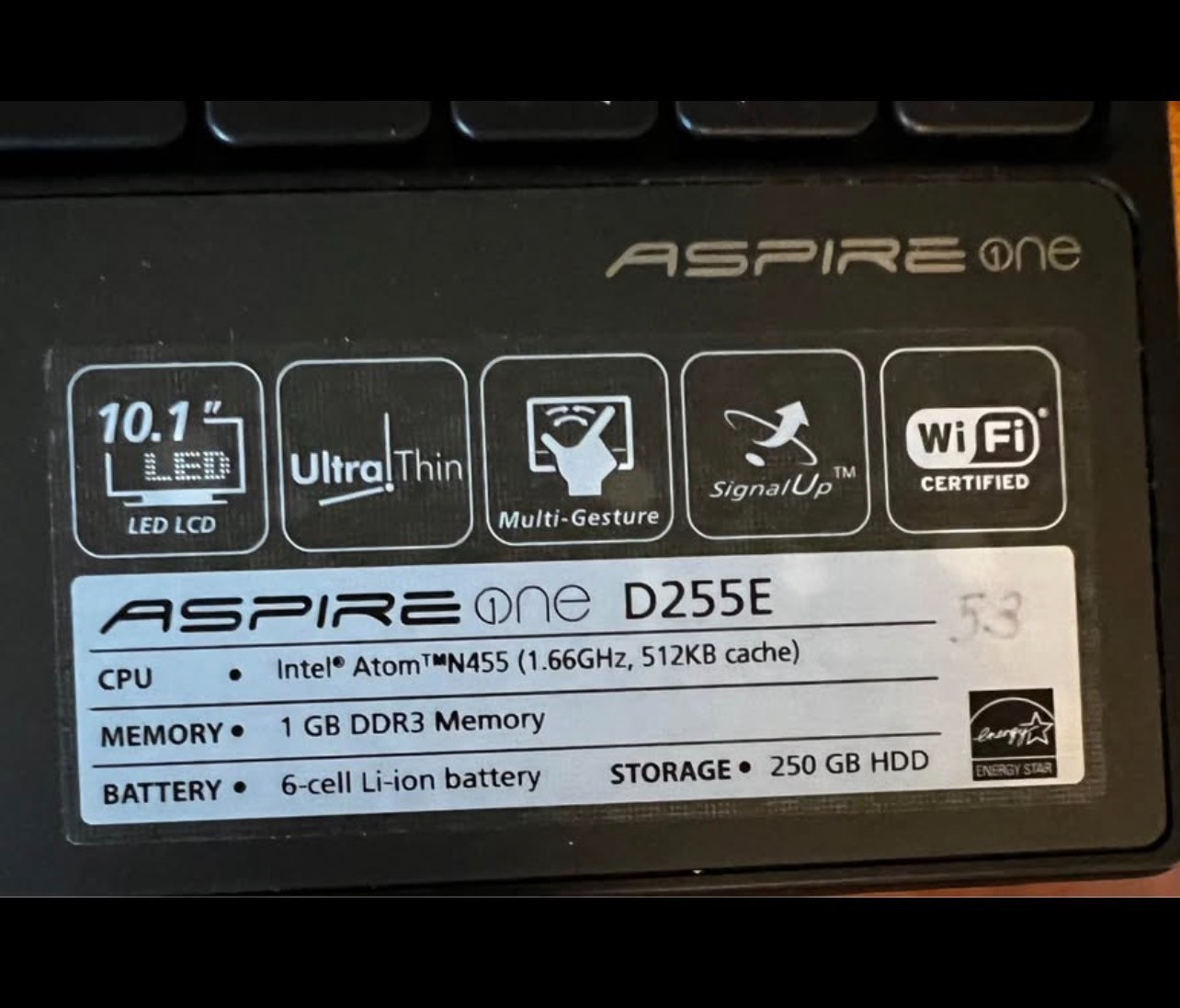 Acer Aspire One D255E 10.1″ Netbook (Intel Atom N455 1GB 250GB HDD) | READ DESC.