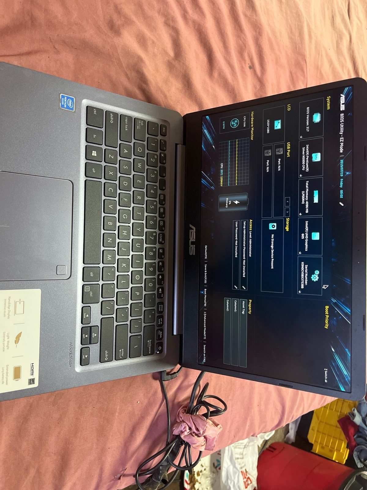asus laptop Stuck On Bios Screen