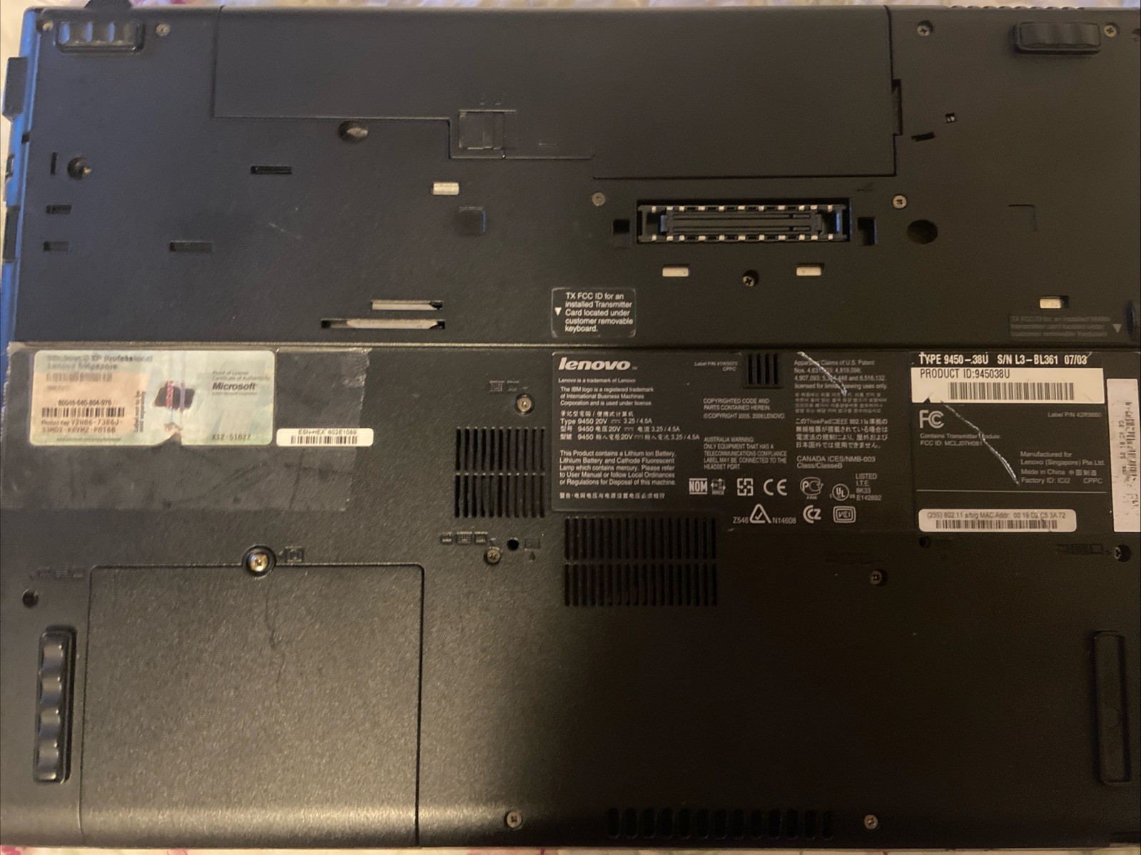 IBM Lenovo ThinkPad Z61m Titanium Lid 4GB RAM WORKING