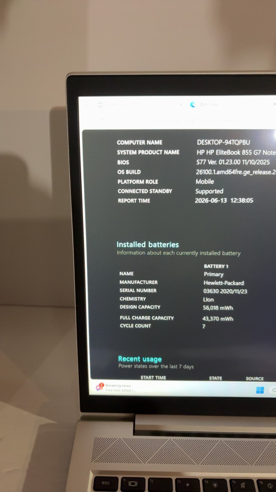 HP EliteBook 855 G7 AMD Ryzen 7 PRO 4750U 16GB 512GB SSD Touch AMD Radeon Win 11