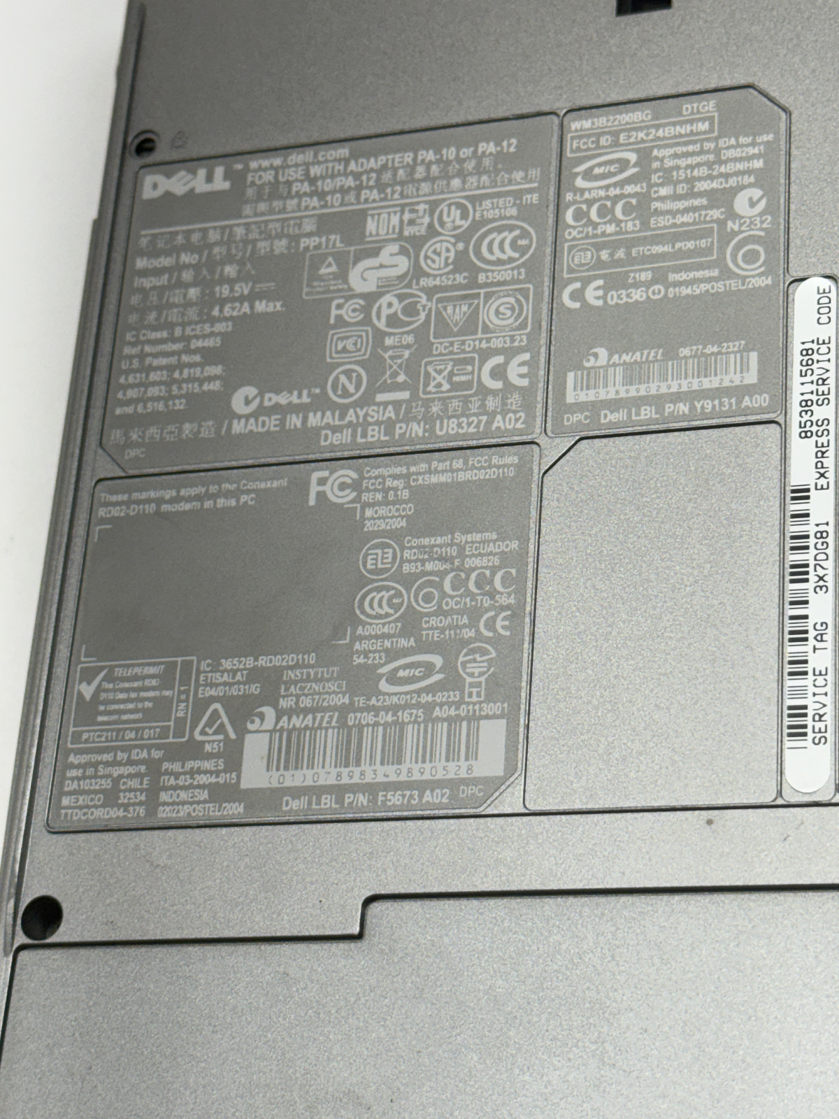 Vintage DELL Latitude D510 Intel Centrino Laptop Windows XP Model PP17L UNTESTED