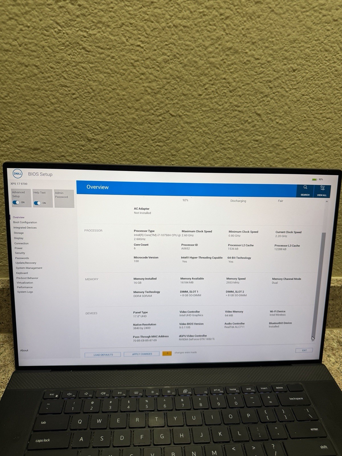 Dell XPS 17 9700 17″ 4K Touchscreen i7-10750H 2.6GHz 16GB RAM 1TB SSD 1650 Ti