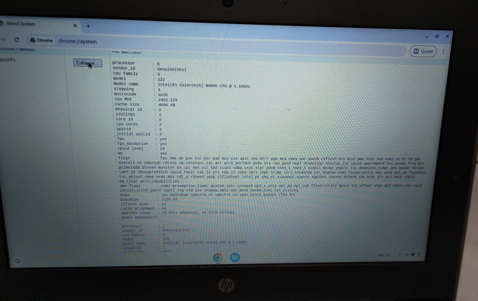 HP Chromebook 11 G7 EE 6QY25UT#ABA Celeron N4000 4GB 32GB