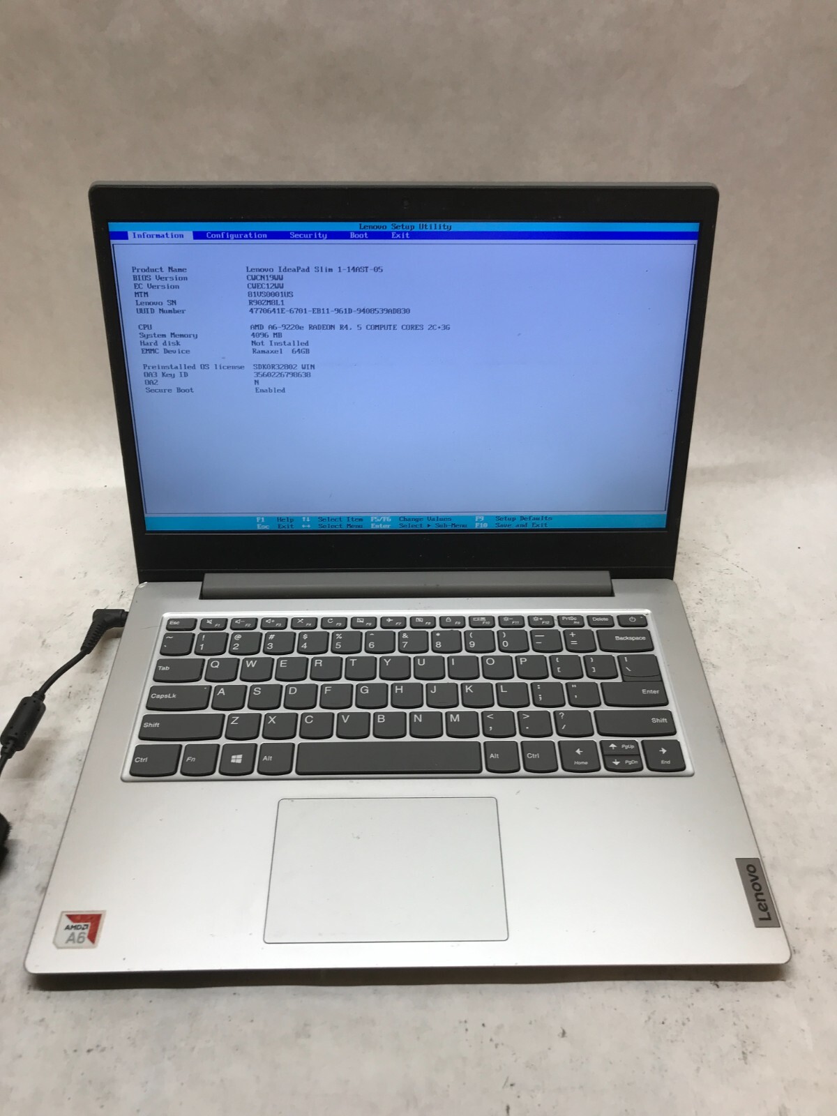 Lenovo IdeaPad Slim 1-14AST-05 14″ Laptop AMD A6-9220e 4GB RAM 64GB eMMC – – DW