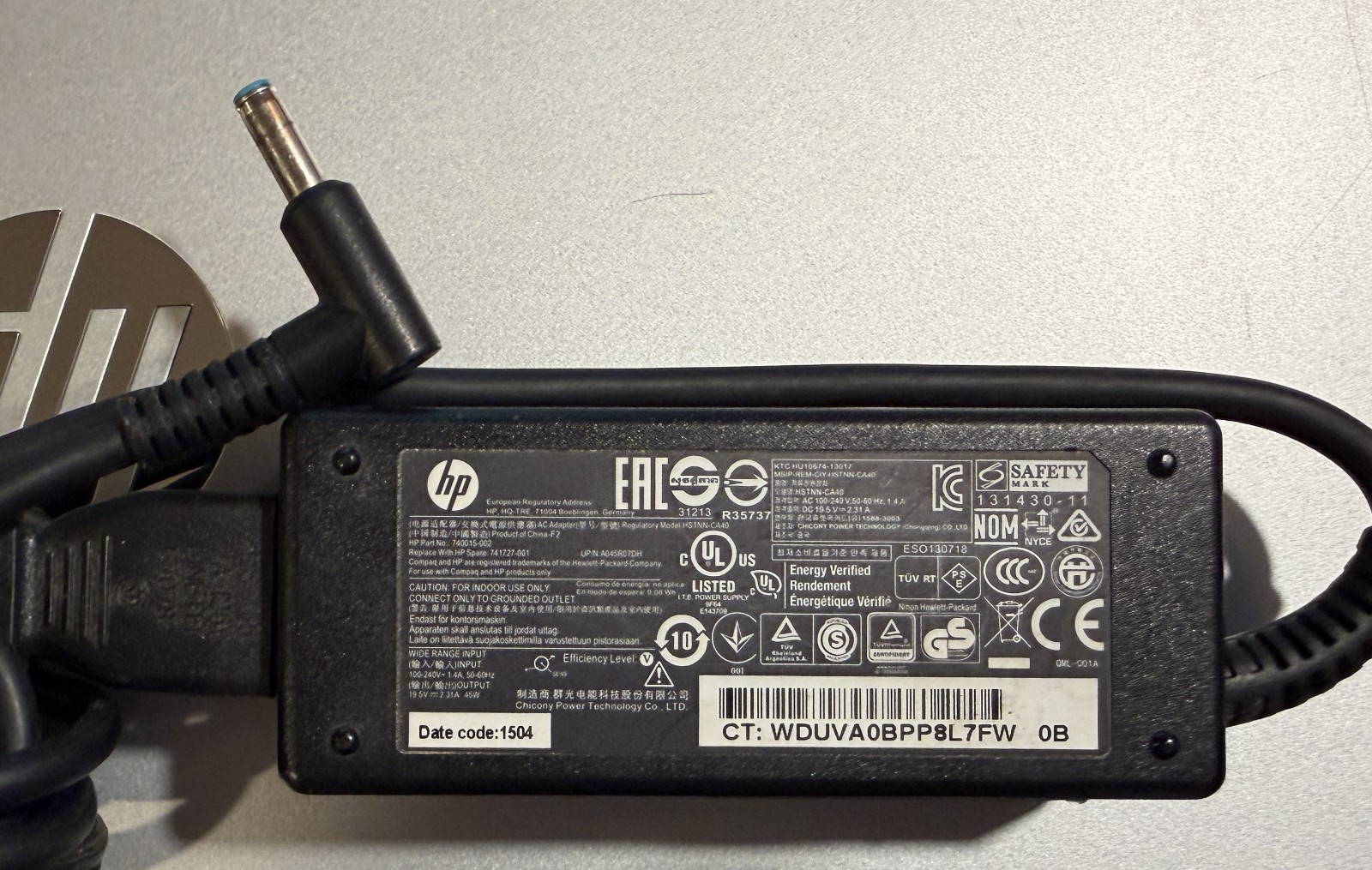 HP ProBook 640 G4 16GB RAM Intel Core i5-8350U@1.70GHz 14″ 45 Watt Power Adapter