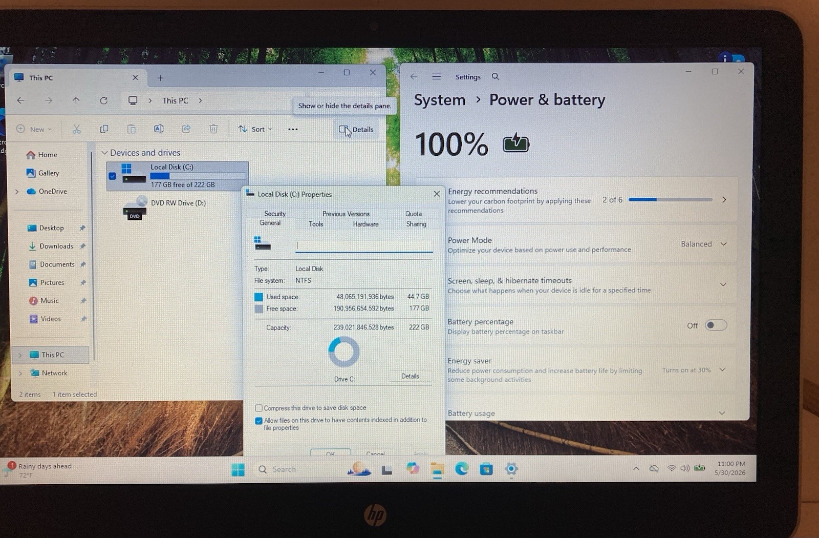 HP 15-au123cl 15.6″ Laptop, Windows 11 /i5 7200U/12GB/240GB/Excellent Cond/READ