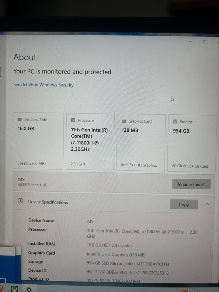 MSI GS66 Stealth 11UE Laptop 15.6″ 240Hz, I7-11800H, 16GB RAM, RTX 3060, 1TB SSD
