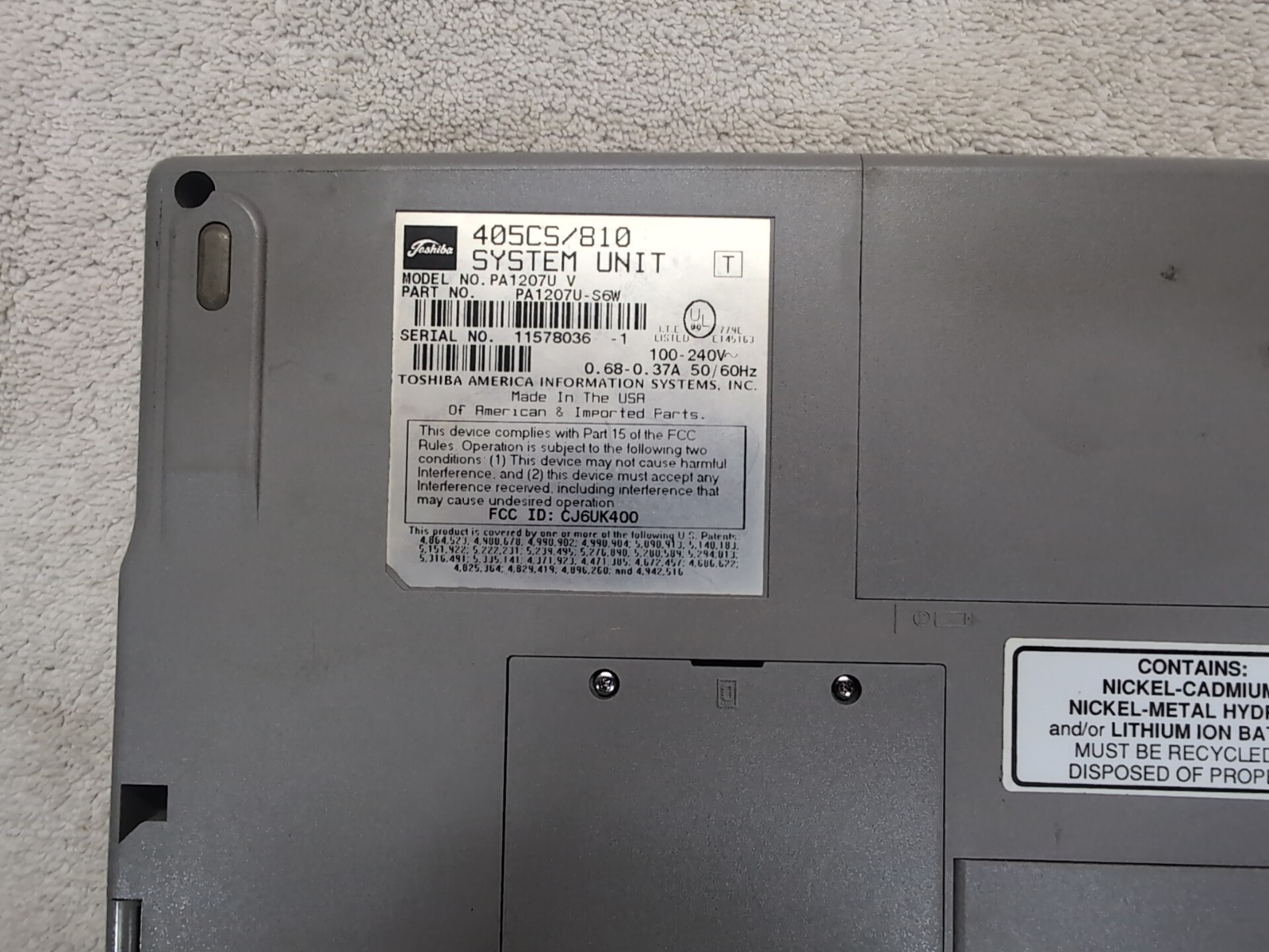 TESTED Toshiba Satellite Pro 405 CS Notebook Laptop Computer FOR PARTS