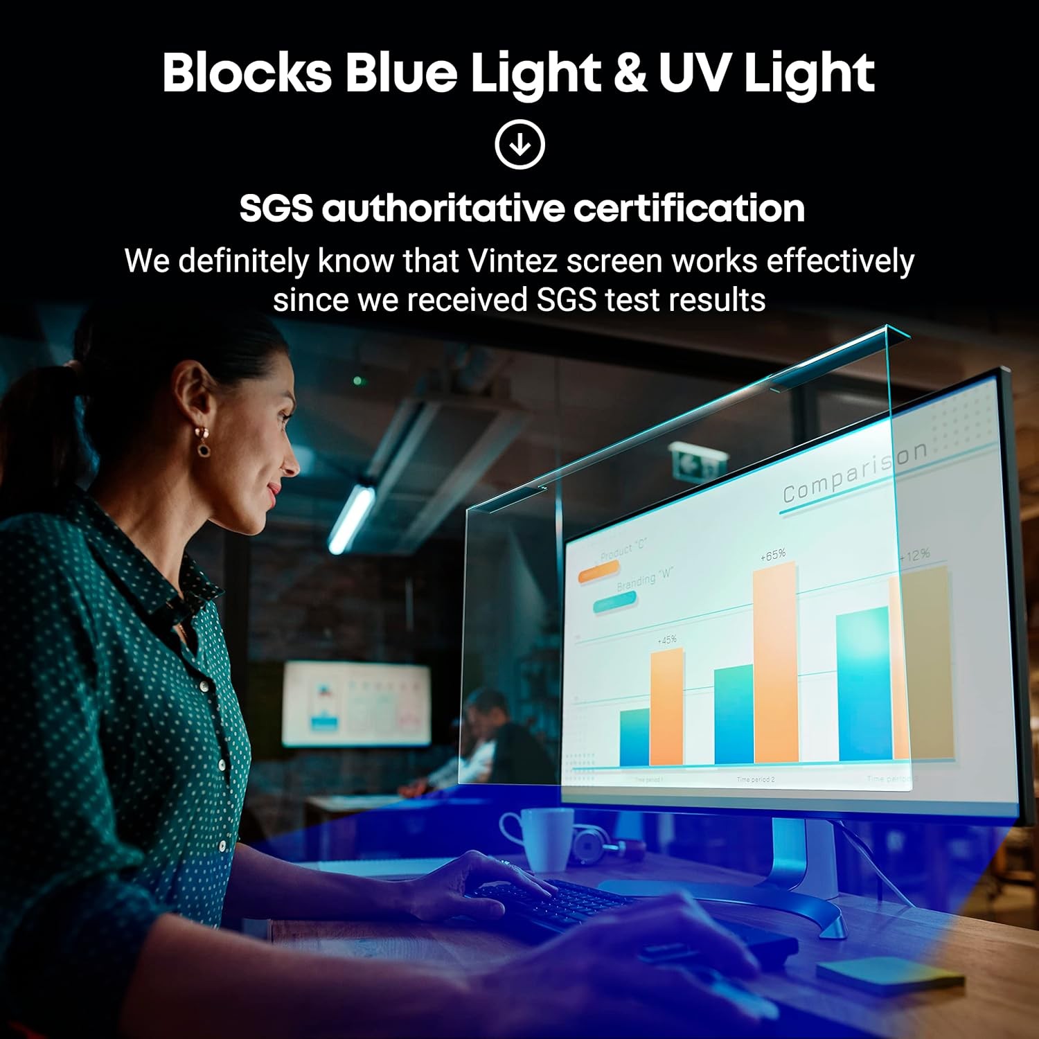 Blue Light Screen Protector for 23, 23.6, 23.8, 24 Inch Laptop – Anti-UV Film