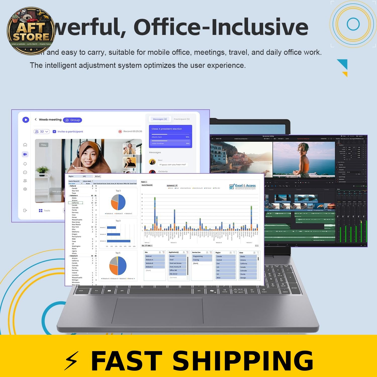 Lenovo IdeaPad Slim 3 Laptop, 15.3″ WUXGA, Intel i5-13420H, Luna Grey