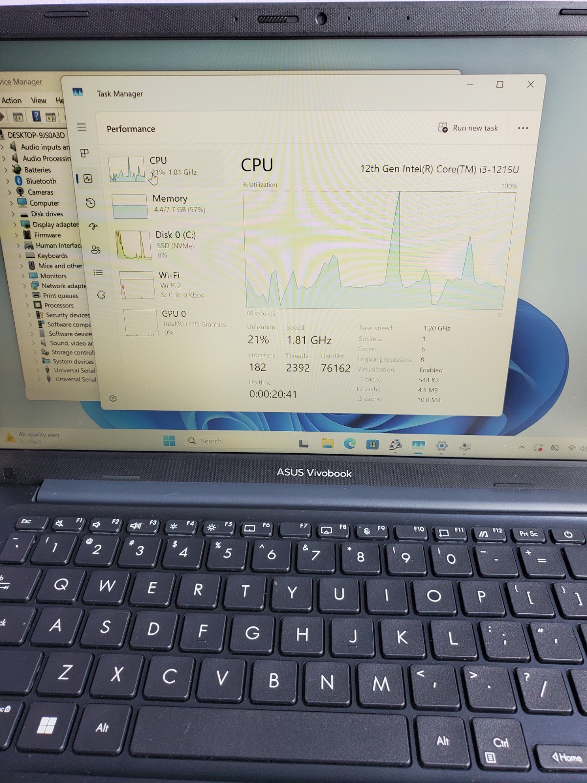 Asus Vivobook X1404ZA/12TH Gen I3-1215u/ 8GB RAM/128GB NVME SSD Windows 11 Home