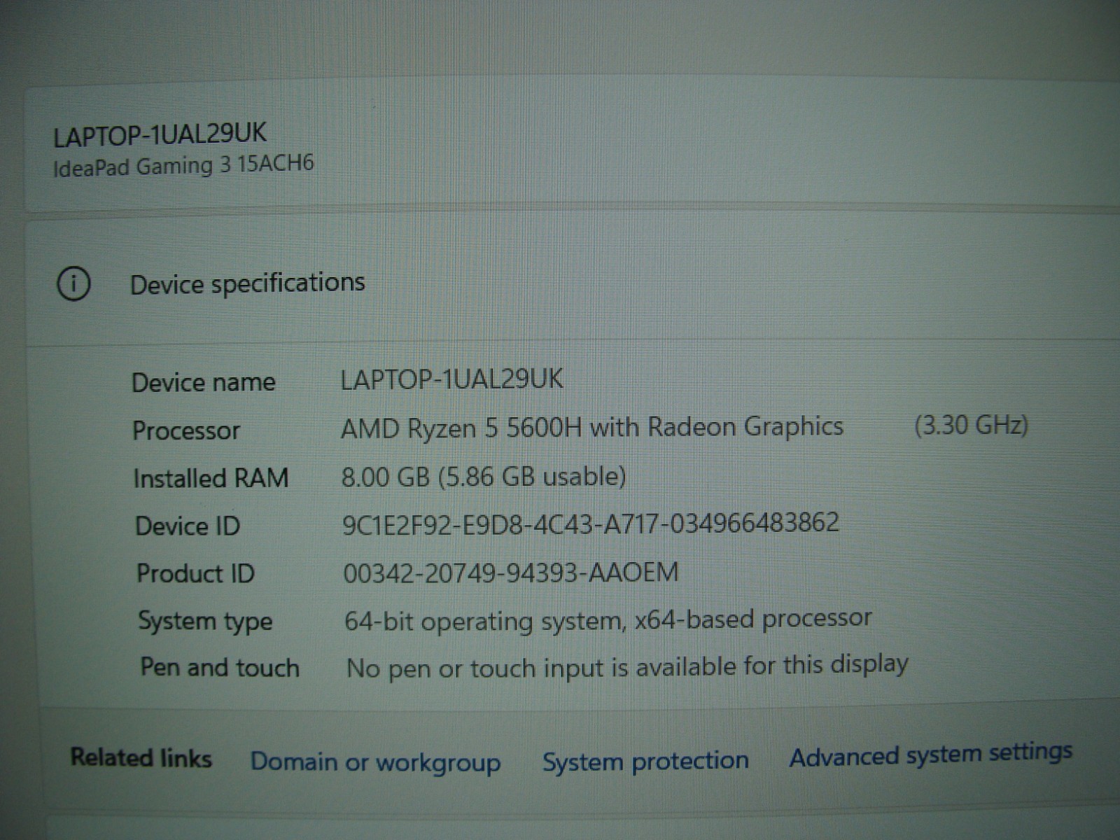 Lenovo IdeaPad Gaming 3-15ACH6 15.6″FHD 120Hz Ryzen 5 3.3GHz 8GB 512GB GTX 1650
